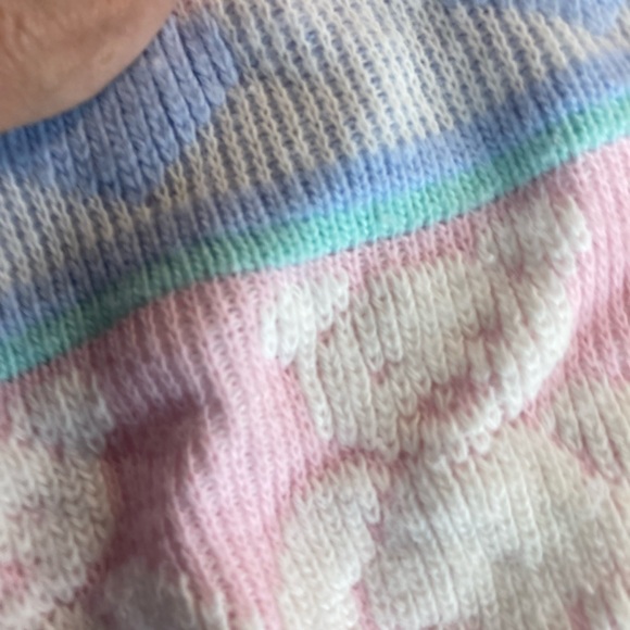 Sure Fun Girl Knit Sweater Pastel Bears 2T? No Tag - Picture 3 of 5